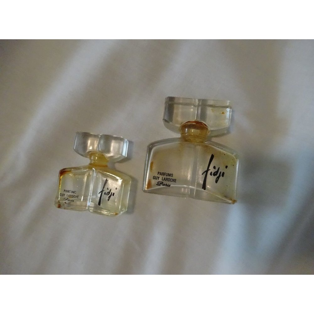 vintage FIDJI by Guy Laroche Parfum Perfume Bottle Empty 1/4 & 1/2 oz Lot‎ Paris